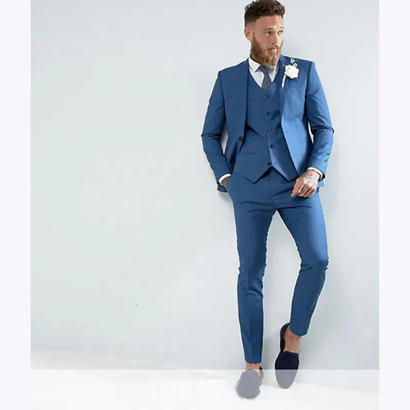 Business-Anzug Man Wear Toxedos Dinner-Anzug Smoking Homme de Mariage Dreiteiliger AnzugJackeHoseWeste 240123