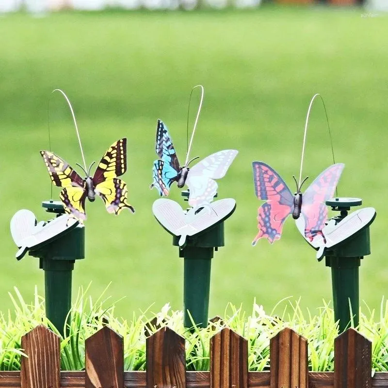 Garden Decorations Butterfly And Hummingbird Decoration Solar Energy Flying Backyard Courtyard Lawn Home Accessory
