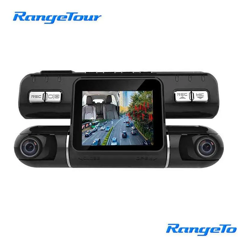 CAR DVRS Range Tour I Car DVR Dual Lens Driving Video Recorder Outdoor i båda inspelningen av vänster P höger klass Dashcam J220601 Drop Deliv DHQM5