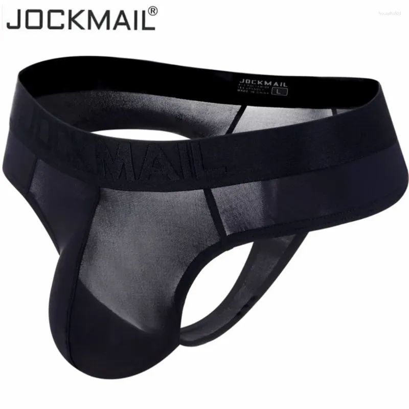 Underpants JOCKMAIL Ultra-thin Ice Nylon Mens Thongs And G Strings Sexy Gay Men Underwear Penis Pouch Panties Bikini Briefs Slip