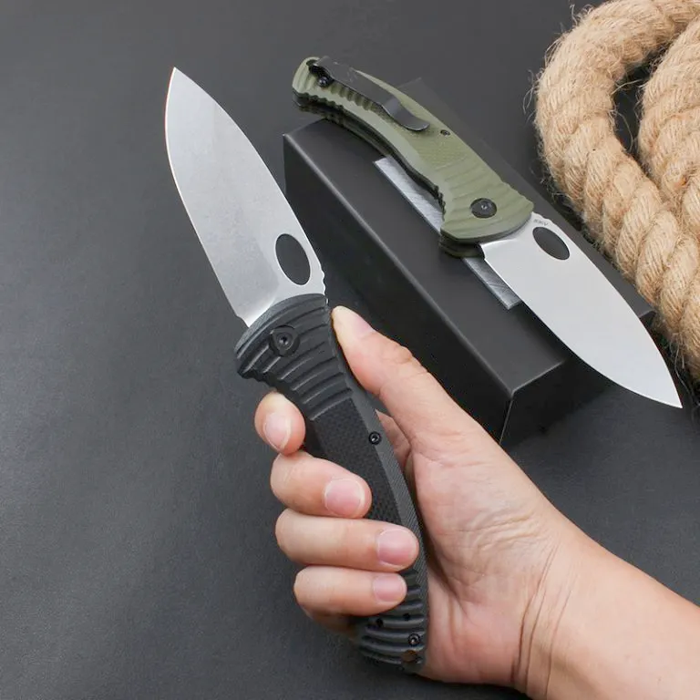 Butterfly BM737 zakmes S30V Stone Wash Drop Point-lemmet G10 met roestvrij stalen handgreep EDC-messen inclusief doos