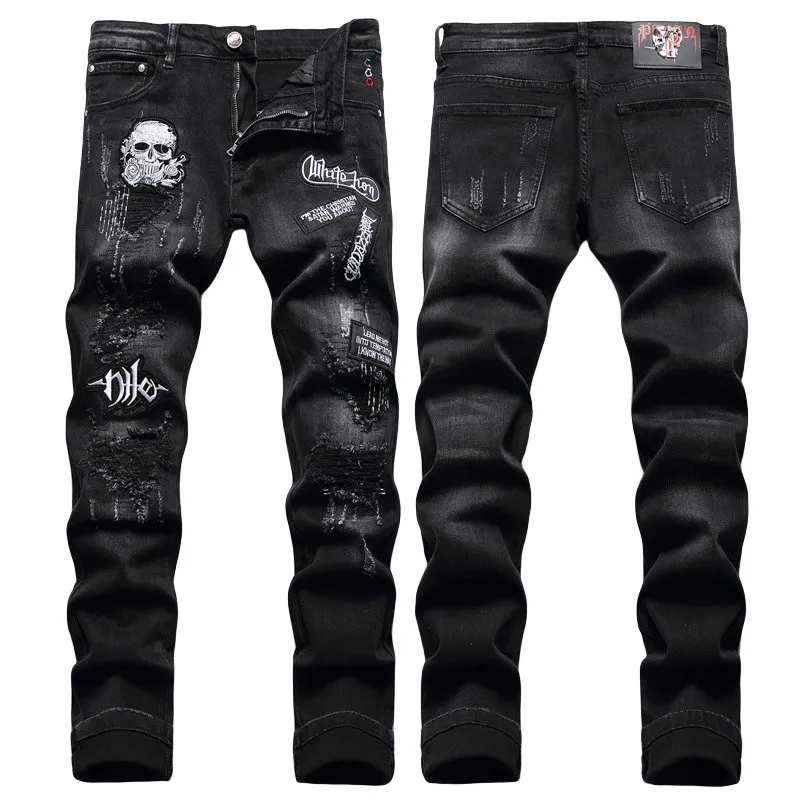 Hommes PP Jeans Designer Jeans Mode En détresse Ripped Bikers Femmes Denim cargo broderie Hommes punk Pantalon PP3176