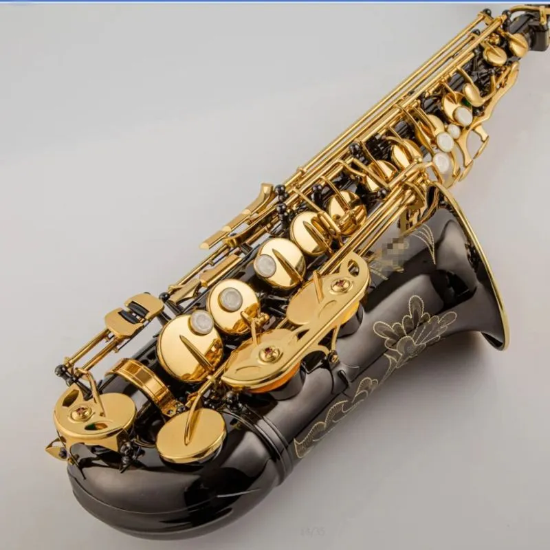 Japanska tillverkade kvalitet YAS 875EX ALTO SAXOPHONE EB Black Electroplating Black Nickel Plated Carved Body Professional Woodwind Ins