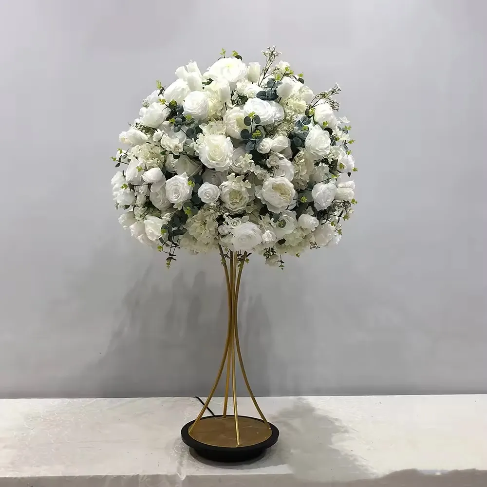 Arrangement de fleurs artificielles de 60 à 80 cm de diamètre, pour pièce maîtresse en forme de dôme, conception de Table décorative de mariage