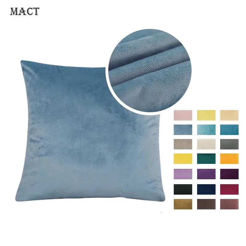 Mact Velvet Throw Pillow Cover Soft Solid Decorative fyrkantig kuddefodral för soffa sovrum bil hem 55x5560x60cm mysig kudde 240118