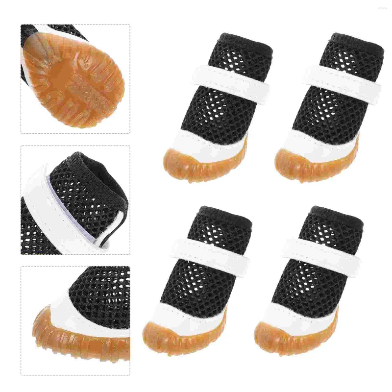 Hundkläder 4st Mesh Shoes Breattable Puppy Hollow Cover