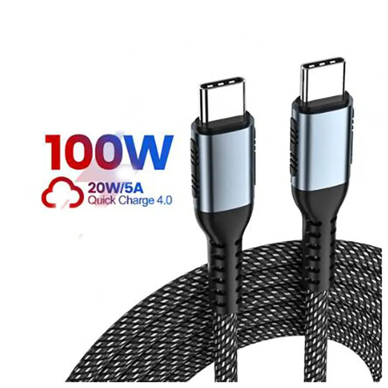جديدة فائقة السرعة PD USB إلى النوع C Cable 100W 5A QC3