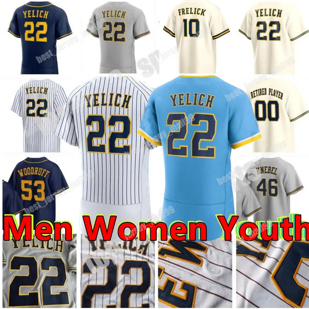 2024 Personalizzato 22 Christian Yelich 10 Sal Frelick Jersey 11 Chourio Willy Adames Luis Urias Contreras Rowdy Corbin Burnes Counsell Yount Mitchell Perkins Brice Turang