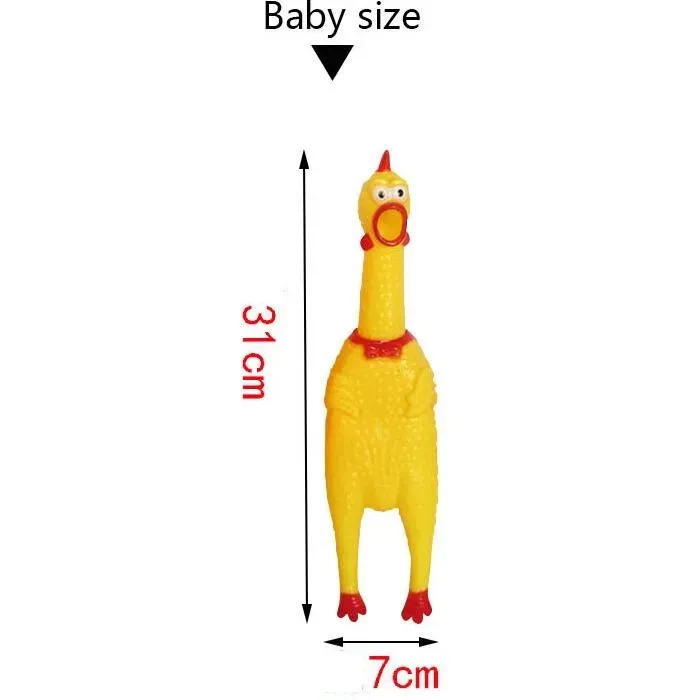 31x7cm cute yellow shrilling chicken shape sound pet toy dog cat nontoxi rubber chewing toys funny festival baby sound toys