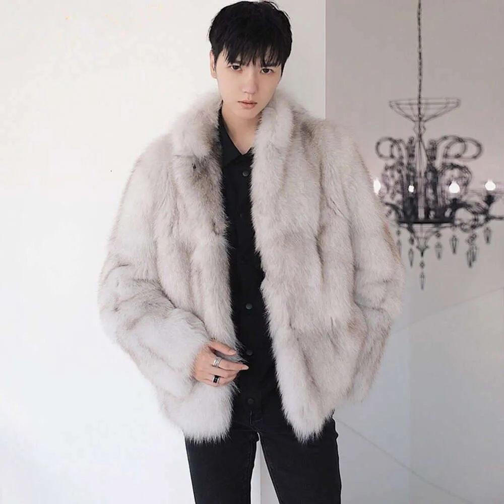 Designer Winter Mens Imitation päls Hela Mink Grass Coat Short Youth Casual N24F