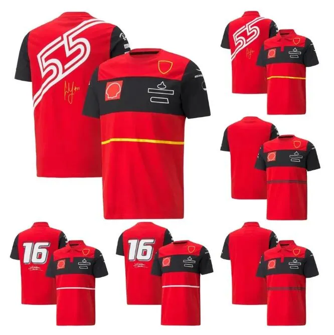 T-shirt polo da uomo e da donna della squadra F1 2023 quattro stagioni Formula Uno tuta da corsa rossa personalizzata ufficiale