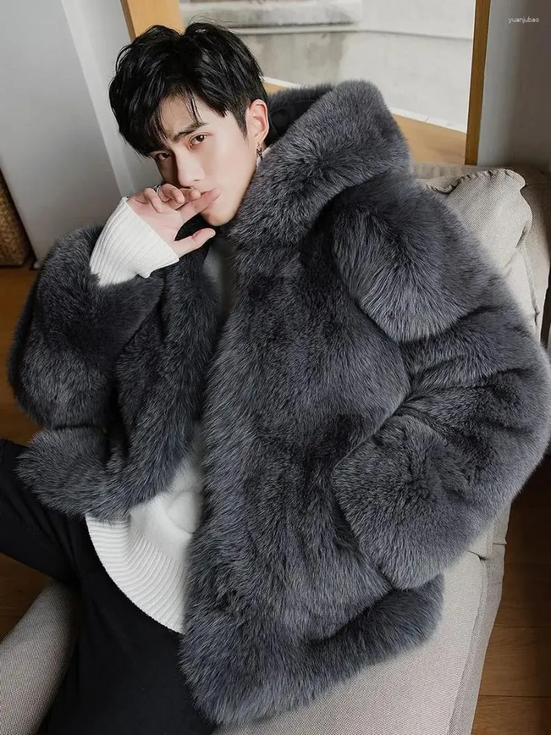 Men's Jackets Winter Classic Style Soft Warm Faux Fur Coat Long Sleeve Plus Size Designer Men Streetwear Clothing Fluffy Jacket 2024