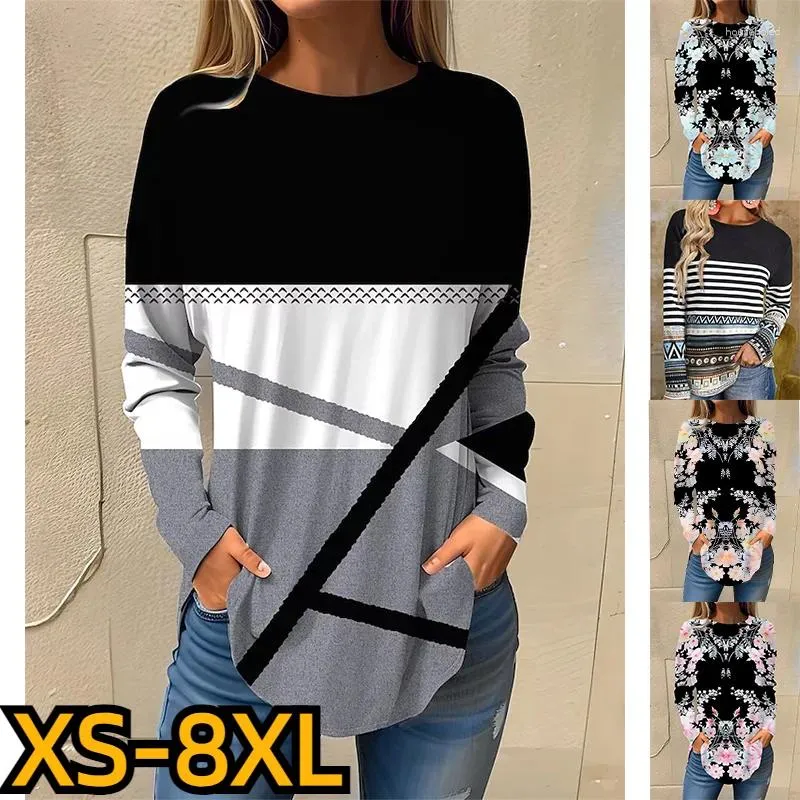 القمصان النسائية رفيعة شتاء في فصل الشتاء اليومية تصميم تي شيرت طباعة pullover عتيقة الأكمام طويلة الأكمام قميص تي شيرت تي شيرت