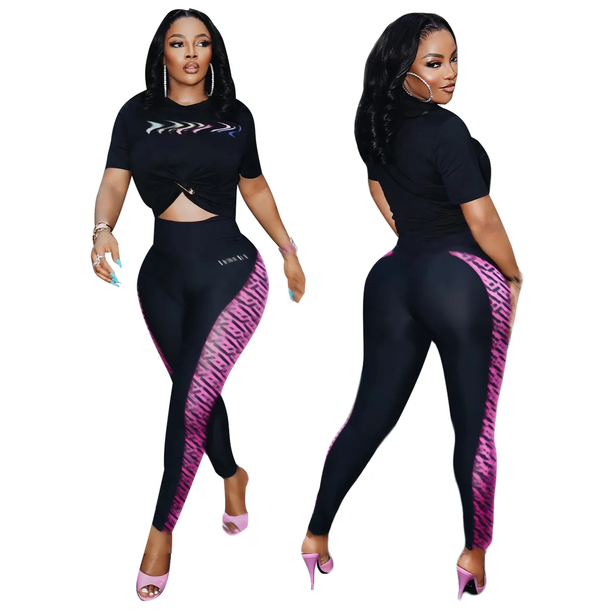 Dames trainingspakken Dames Yoga pak Broeken Hardlopen Casual Slim Sets Outfits Crops Shirts en sportbroeken Casual survetement femme kleding S-2XL