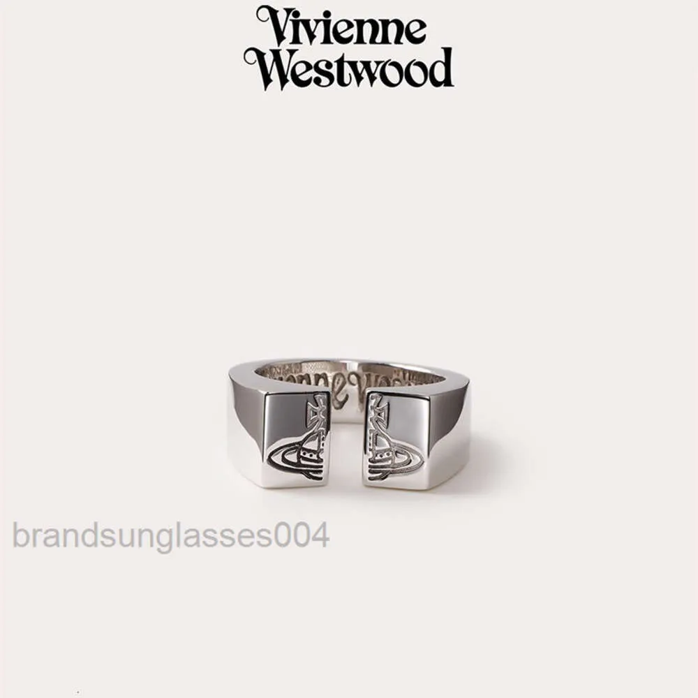 Designer Luxury Jewelry Vivienenwestwoods Satellite Viviane Westwood Western Empress Dowager Saturn Graved Open Ring Punk Style Square Crack Par Ring Origi