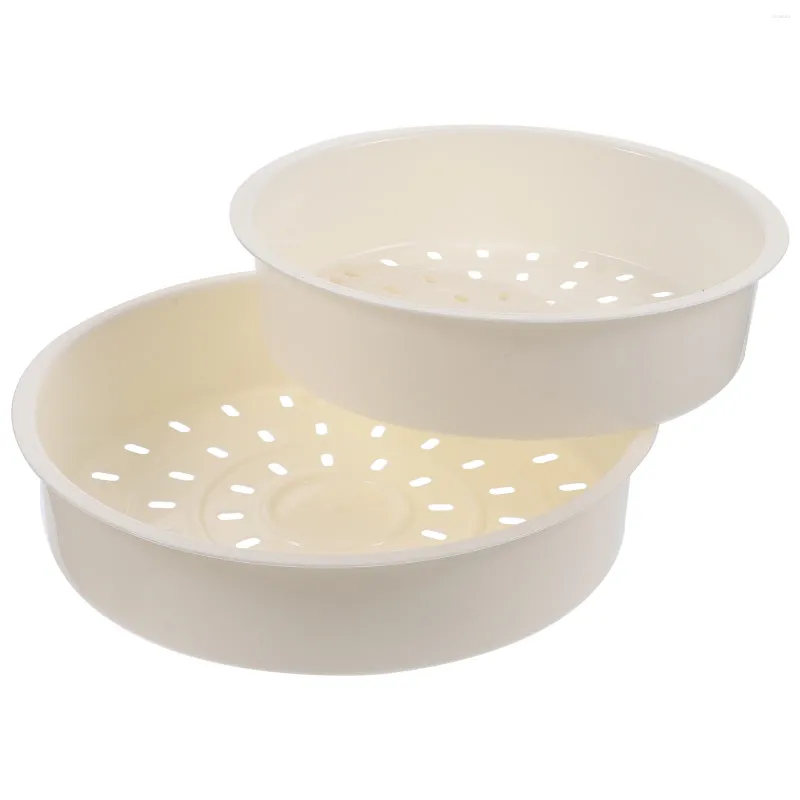 Double chaudières 2 pièces panier à vapeur support de support de cuisson pour cuiseur à riz plus chaud ustensiles de cuisine blanc