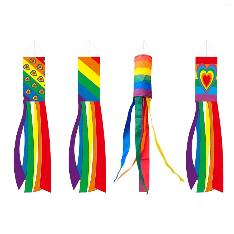 Decorações de jardim Multicolor Windsock Flâmulas Confiáveis Long Tails Flag