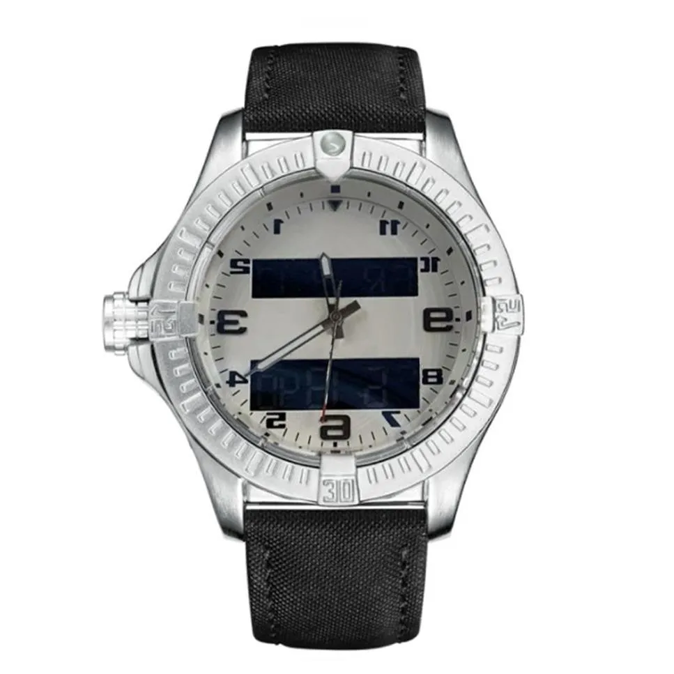 Moda niebieska tarcza zegarków męska podwójna strefa czasowa zegarek elektroniczny wskaźnik Wyświetlacz Montre de lukse zegarek gumowy pasek