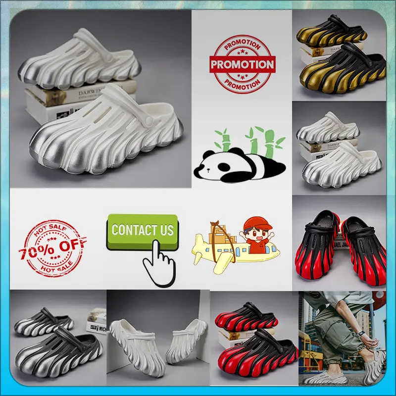 Casual Platform Half pack slippers summer sliders men women Graffiti Bone White slides sandals Anti slip wear memory soft thick cushion slipper