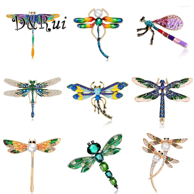 Brooches D&Rui Women's Stylish Dragonfly Luxury Pearls Aesthetic Animal Jewelry Gift Lapel Pins Party Casual Women Brooch 2024