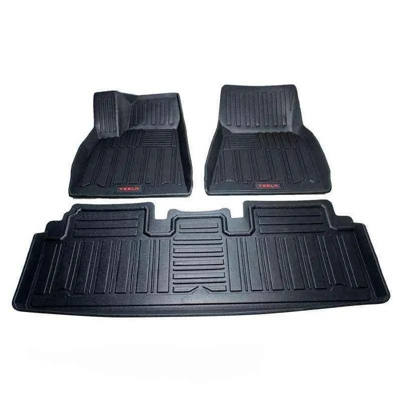 Tapis de sol Tapis adaptés à Tesla Model S 2014 - Coussinets de pied dédiés volant entourés d'accessoires TPE imperméables 3D H220415 Drop Dhl9R