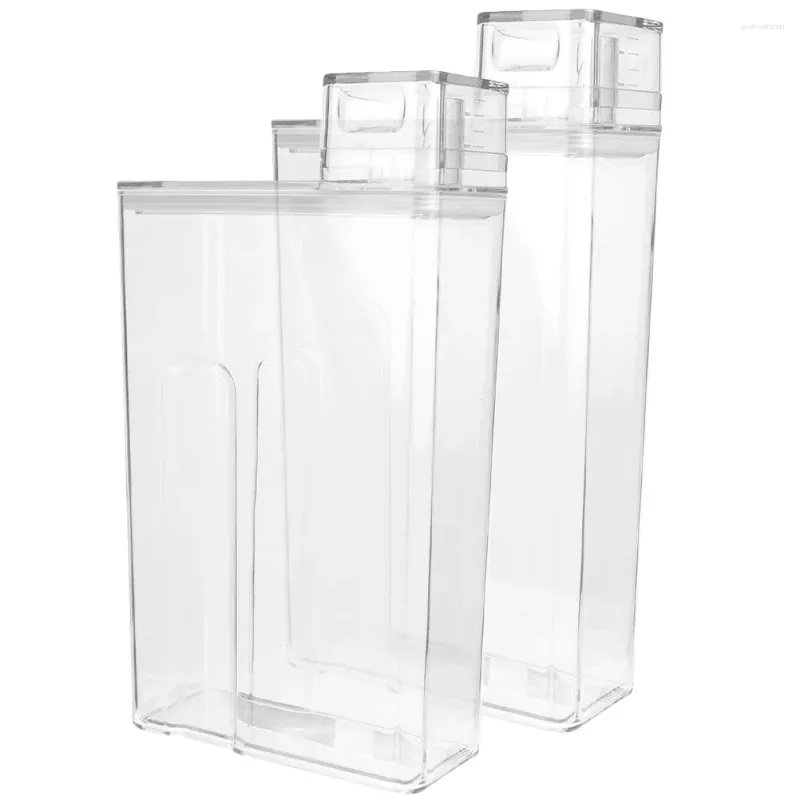 Distributeur de savon liquide 2 pièces boîte de rangement scellée transparente pour détergent à lessive bouteille de recharge de grande capacité Lotion réservoir pratique 2 pièces