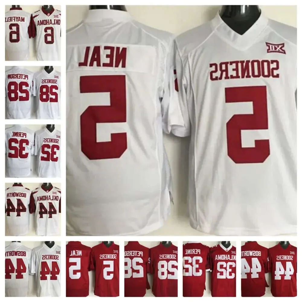 Sooners Oklahoma Football Jersey In Stock 5 Durron Neal 6 Baker Mayfield 28 Adrian Peterson 32 Samaje Perine 44 Brian Bosworth Stitched J High