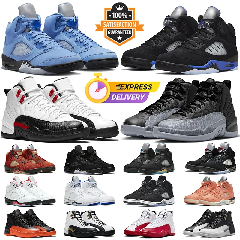 5 basketskor 5S Racer Blue UNC Oreo Black Metallic Jumpman 12 12S Black Wolf Grey Royalty Red Taxi Cherry Field Purple Mens Sneakers Outdoor Sports Trainers