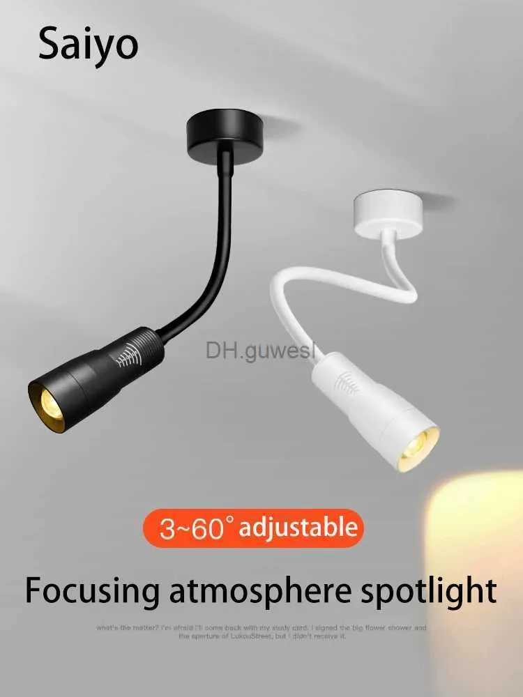 トラックライトLED Spotlights Surface Mounted Focusing Zoomable Spotキャビネットコブホース調整可能なエンジェルトラックランプストアバックグラウンドYQ240124