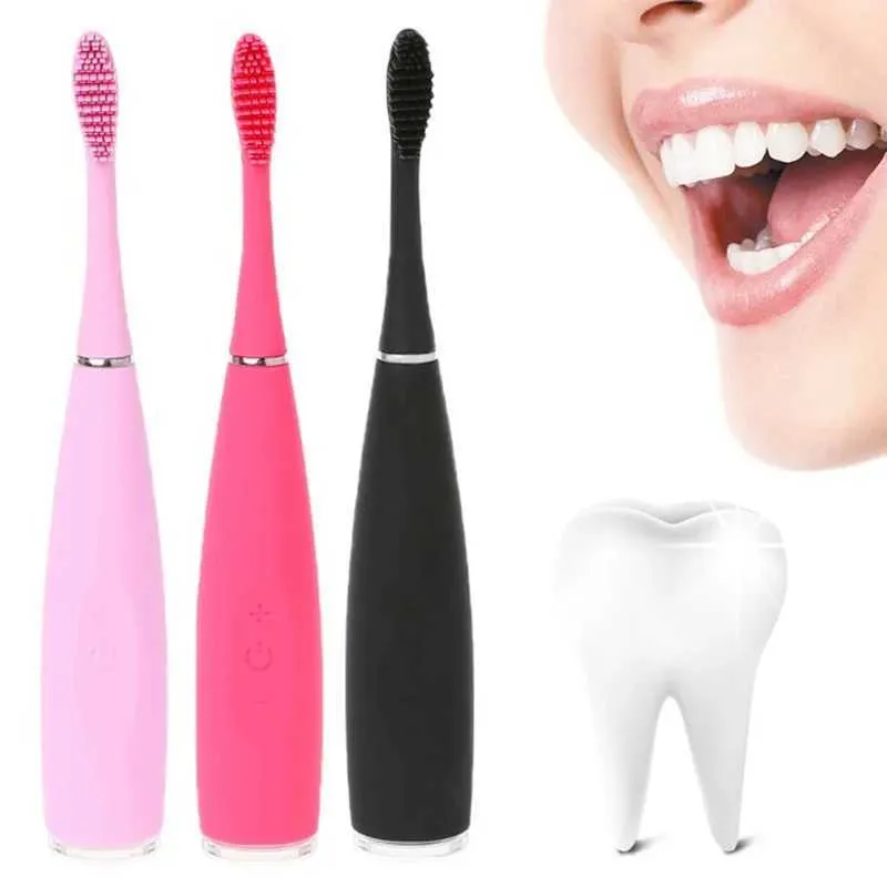 USB Rechargeable Sonic Silicone Electric Toothbrush Dental Waterproof Deep Clean Food Grade Brush Head Free Shipping