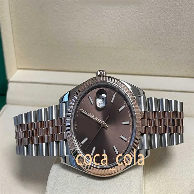 luxe heren polshorloge Japan mechanisch automatisch nieuwe armband roestvrij staal saffier waterdicht 126331 chocolade tweekleurig SS / 18K Everose Jubilee LNIB