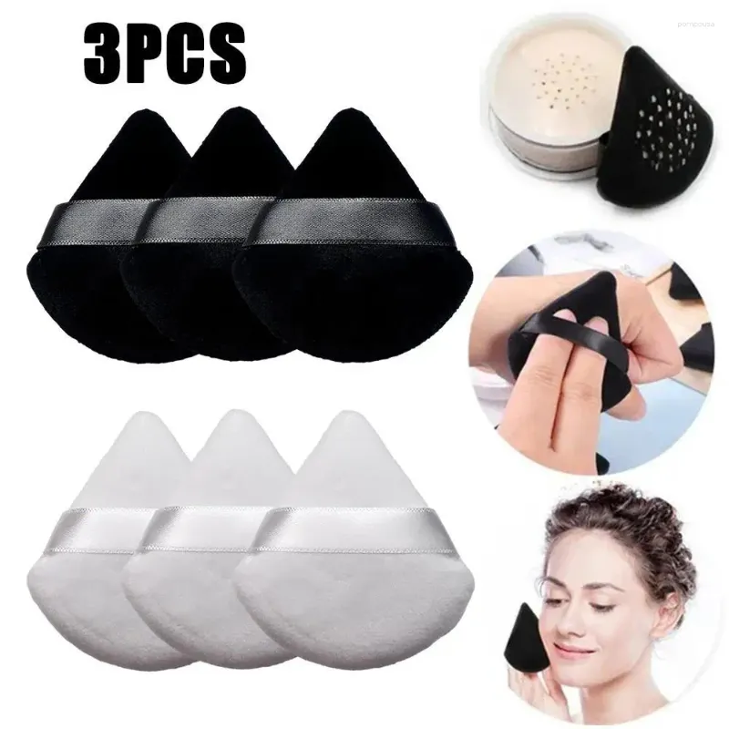 Éponges de maquillage 3 pièces Triangle velours poudre bouffée maquillage pour visage yeux contour ombre joint cosmétique fond de teint outil