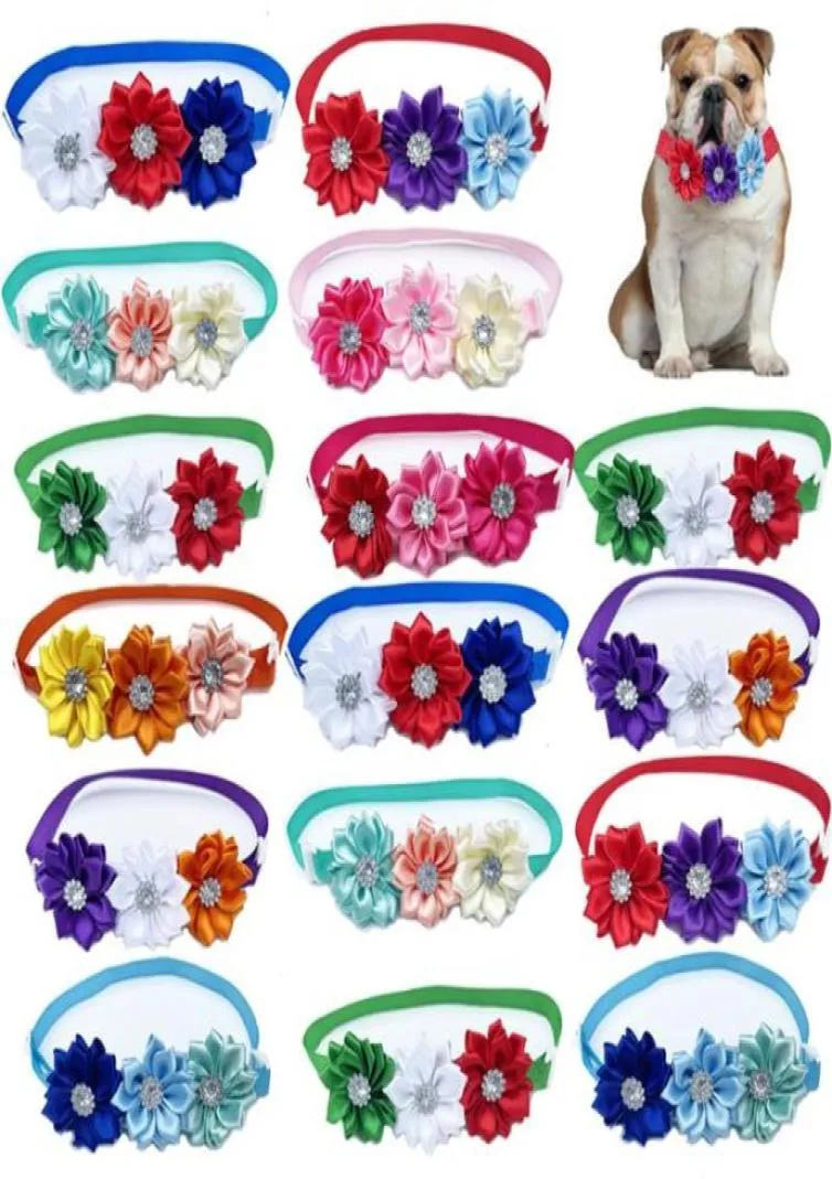 Vêtements de chien 50100PS Fournitures de mode Collier de fleurs Noeud papillon Exquis Accessoires pour animaux de compagnie pour petit Bowtie5985985