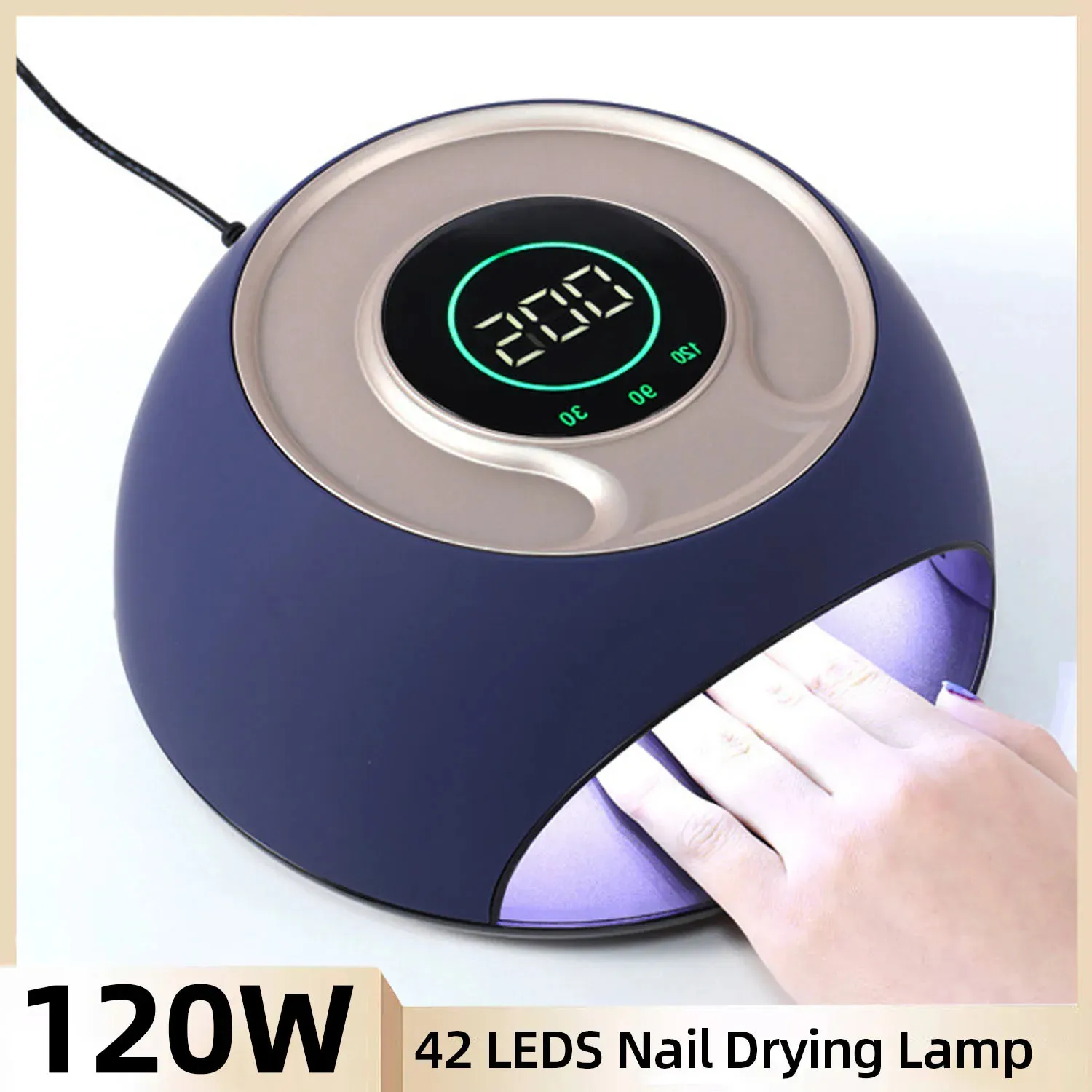 Lampada per asciugatura UV a LED Lampada per unghie per asciugare le unghie Smalto gel con touch screen LCD Sensore intelligente Lampada per unghie Macchina per manicure Nail Art 240127