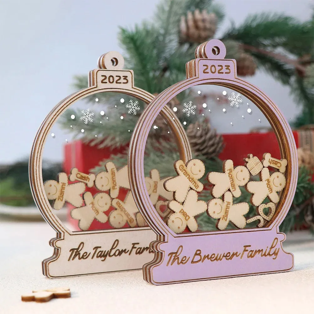 Spersonalizowane rodzinne ozdoby świąteczne piernik Mason Jar Ornament215 Nazwy ozdoby ciasteczka na 240131