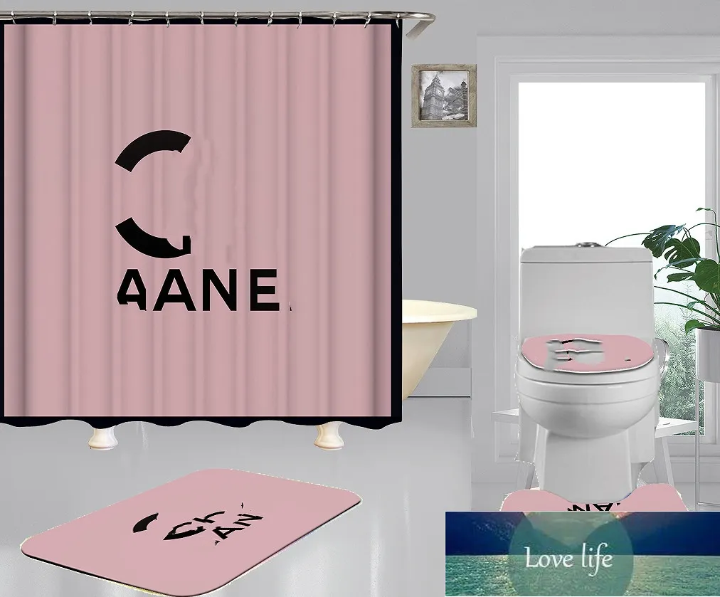Enkla karaktärer serie duschgardin engelska bokstäver digital tryckning polyester vattentät badrum duschdraperi