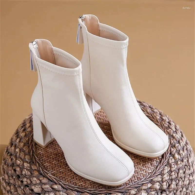 DHgate.com:Womens 8.5cm High Heel Square Block White