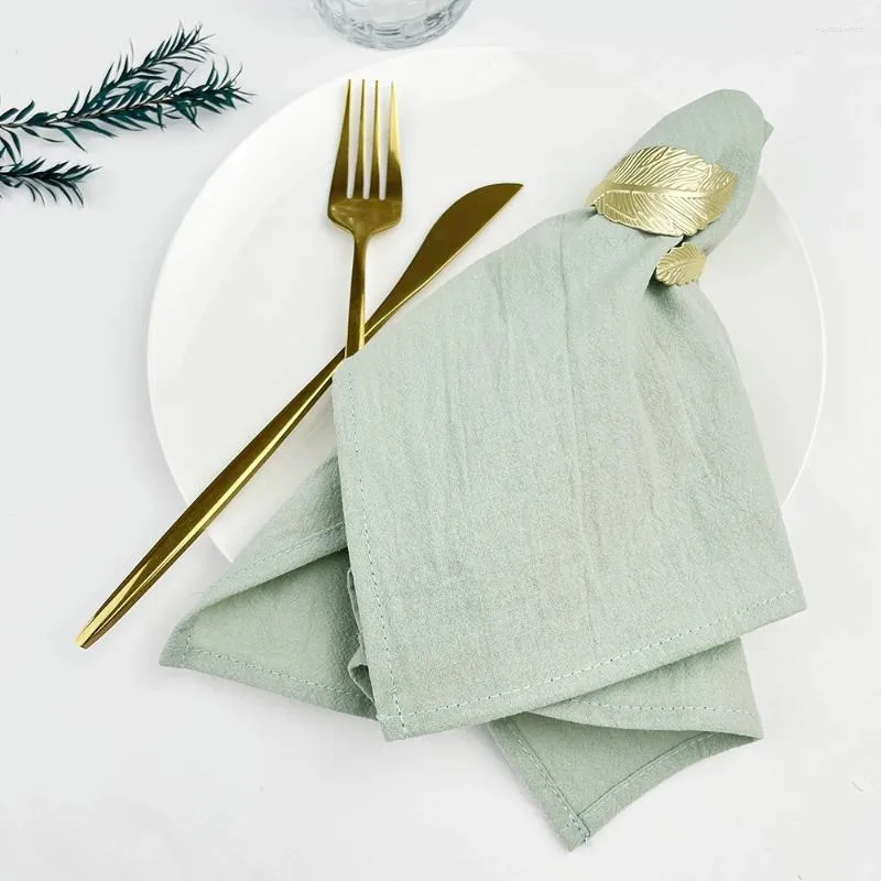 Serviette de table 4PC 40X40CM El servant des serviettes en tissu de coton tissu dîner de famille cuisine torchons verts tapis de conception décoration de mariage