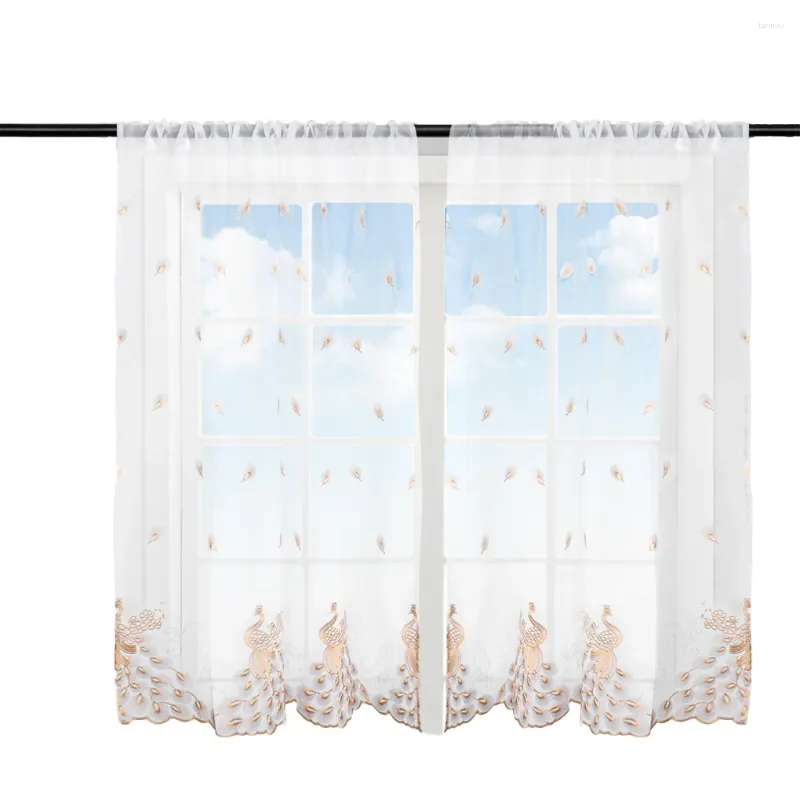 Curtain Window Sheer Curtains Rooms Decorations Simple Style Valance Hanging Decors Indoor Drapes Coffee 1 2m