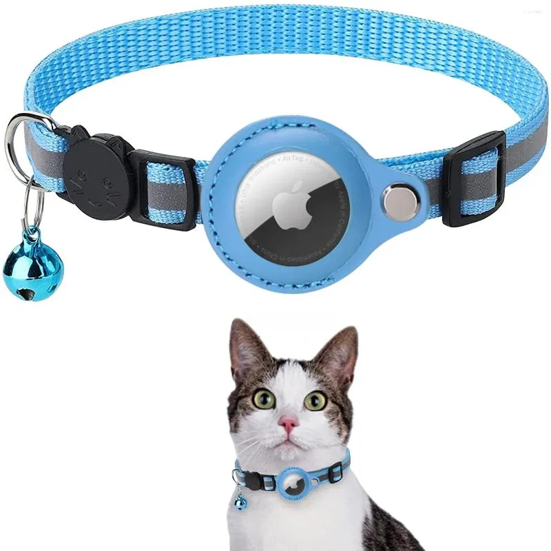 Dog Collars ATUBAN AirTag Collar Reflective Apple Thick Air Tag Integrated Holder For