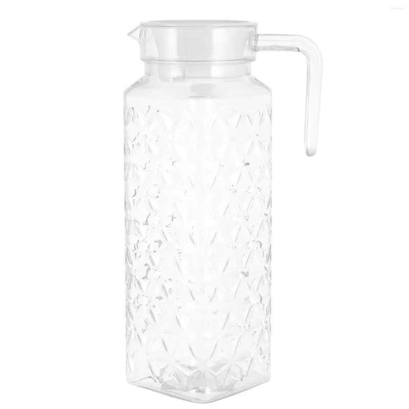 Vattenflaskor GlasspitcherCold Kettle Pitchers dryck Lidtea kannor Limonad Dispensers Natthandtag flaska Iced Drink Clear Kylskåpöl