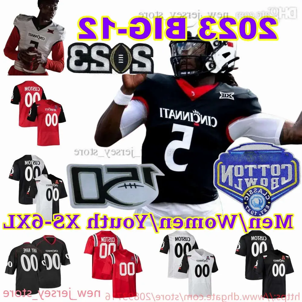 Personalizado 2024 XS-6XL NCAA Cincinnati Bearcats Football Jersey 1 Ahmad Sauce 5 Emory Jones 21 Corey Kiner 8 Xzavier Henderson 3 Deshawn Pace High 2