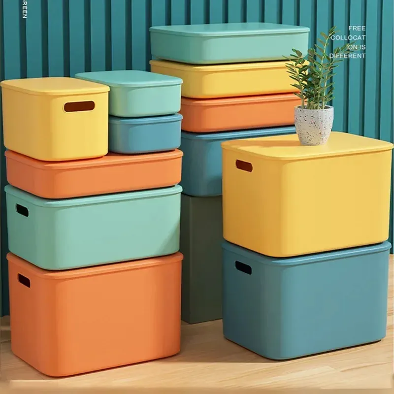 Waterproof Storage Boxes Toys Snack Clothes Socks Sundries Organizers Home Bedroom Closet Cosmetics Laundry Large Basket 240125