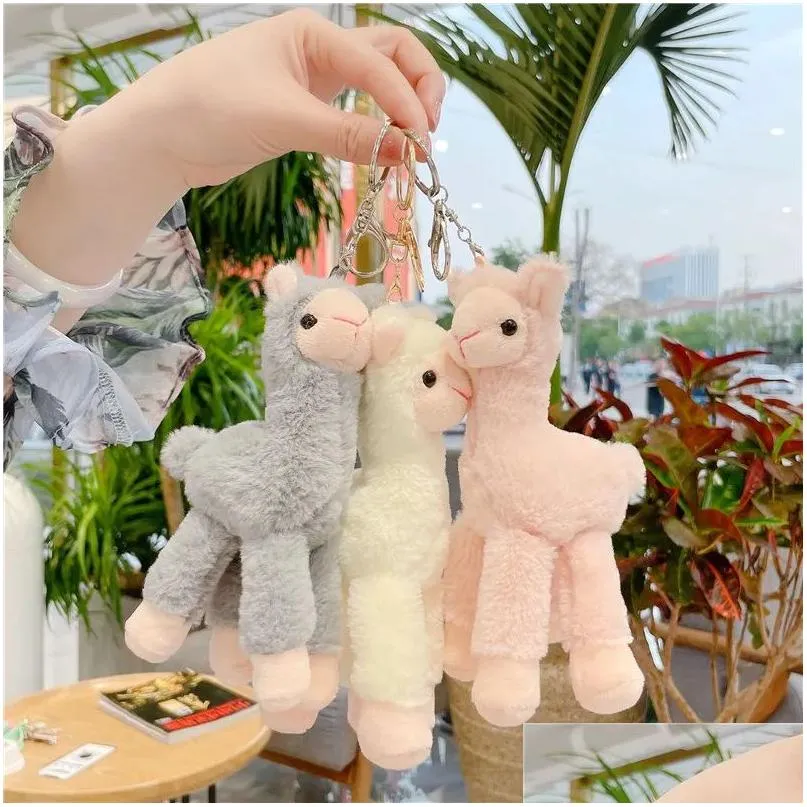 Andere feestelijke feestartikelen Schattig Mooi Alpaca-sleutelhangers P-speelgoed Japanse Alpaca's Zacht gevuld Schaap Lama Dierenpoppen Sleutelhanger Pop Dhvht