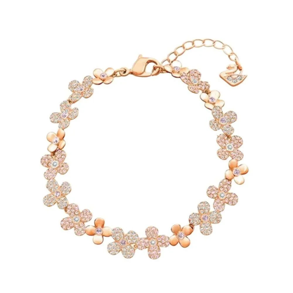 Bracciale Swarovski Designer Donna Braccialetti con ciondoli di qualità originale Bracciale donna con diamanti rosa e moda versatile