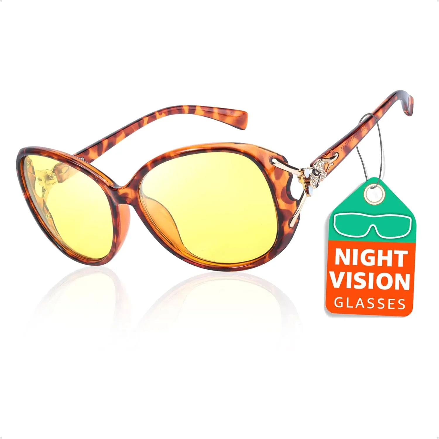 Women\'s Night Vision  Trendy Polarized Large Driving Sun Glasses UV Protective TJUTR Women main image 3