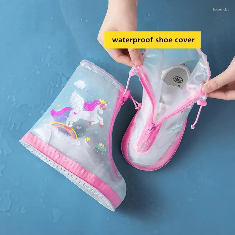 Raincoats Children Waterproof Shoe Cover Adjustable Reusable Rain Boot Non-slip Wear-resistant Protectors