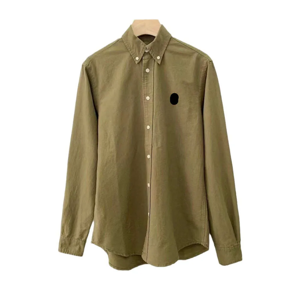 Ralph Designer Men Laurene Koszula Najwyższa wysokiej jakości koszule męskie haftowana kucyk koszula Oxford Made Casual Solid Color koszulka z długim rękawem dla par