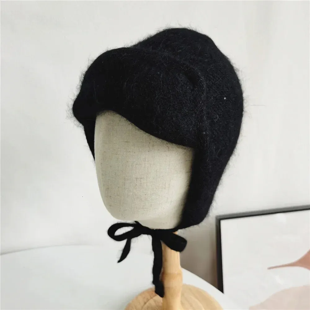 earflap hat winter Angora متماسكة للنساء دافئة الخريف التزلج في الهواء الطلق التزلج على المراهقين 240127