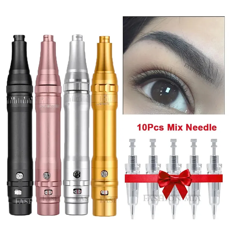 Trådlös tatueringsmaskin Permanent Makeup Tattoo Pen MicroShading Eyebrow Lip Micropigmentering For Eyebrow Eyeliner Lip Tattoo 240122